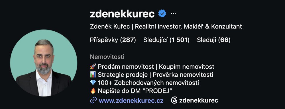 Instagramový profil Zdeňka Kuřece